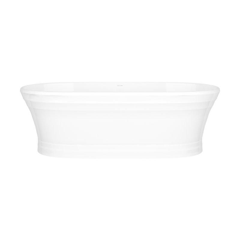 Worcester 70-3/4" x 30-3/4" Freestanding Soaking Bathtub in Volcanic Limestone with No Overflow Hole