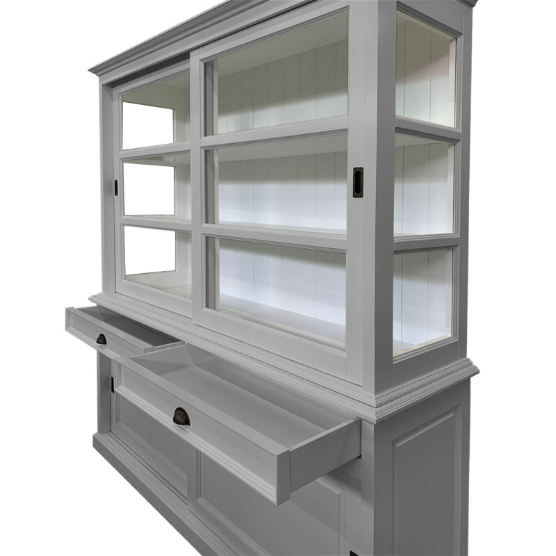 Jacksonport Display Cabinet, Light Grey/White