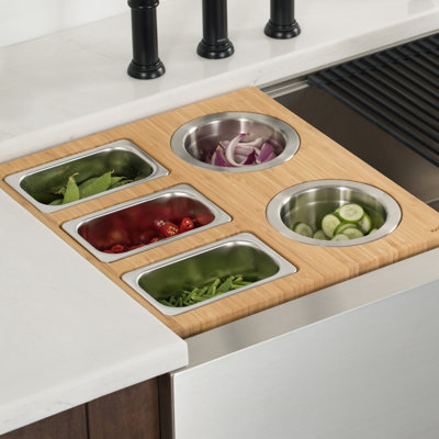 Kore Kraus Kore Stainless Steel Wood 7 Piece Colander Set