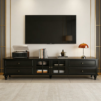 Retro and minimalist Glass Door TV Stand