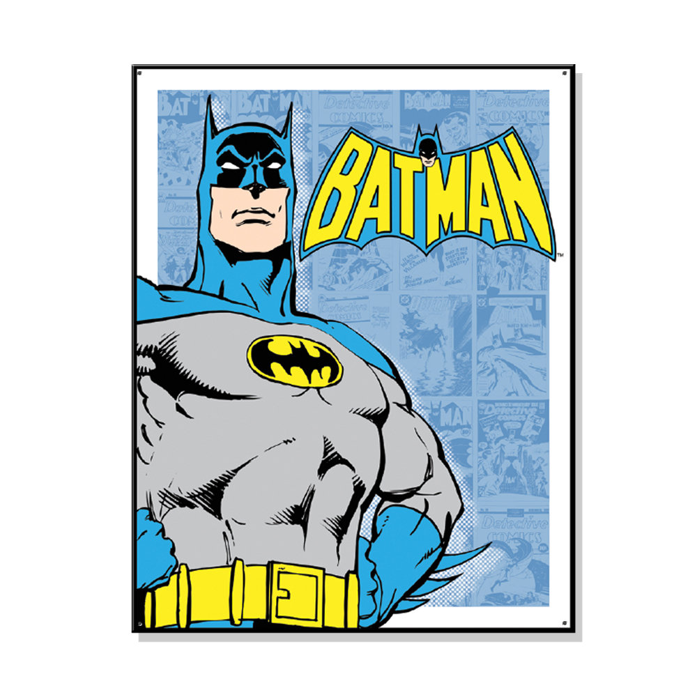 Trinx  DC - Batman Retro Panels Metal Sign  on Metal | Wayfair