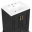 Meuble-lavabo moderne de 24 po avec lavabo en céramique, porte à fermeture en douceur, tablettes doubles sur la porte, tiroir divisé et fabrication en bois massif pour une cloison de tiroir autoportante fonctionnelle de 24 po, deux