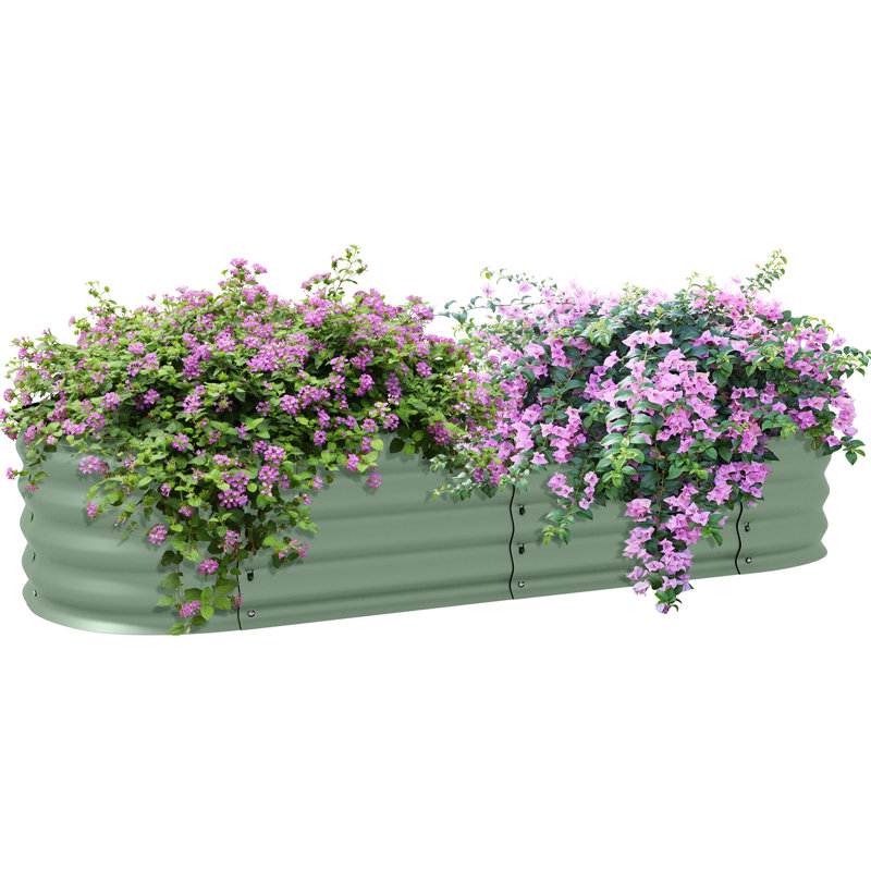 Galvanized Raised Garden Bed Kit, Metal Planter Box with Safety Edging, 59" x 24.5" x 11.75", Dark Gray, Dark Gray