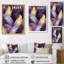 Plumage mystique mauve et plumes dorées - impression d'art mural plume bohème-1995063287-1995063280