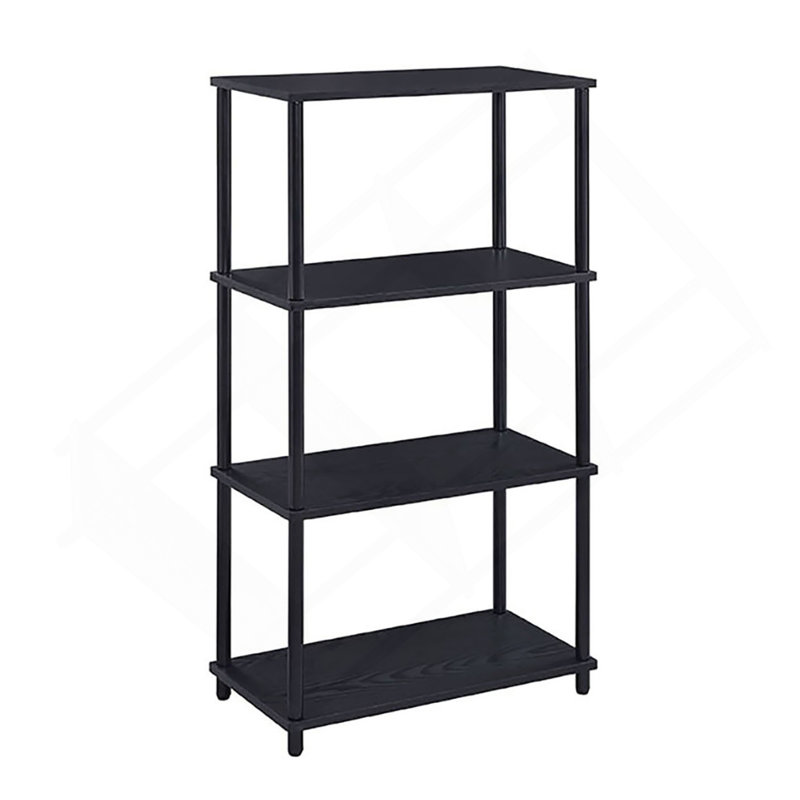 Black Bookshelf With 4 Shelf, Black