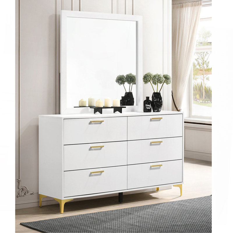 Commode 6 tiroirs avec miroir