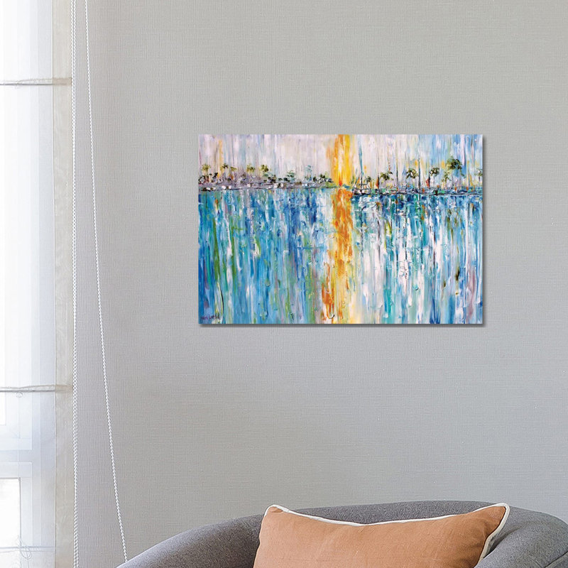 Abstract Harbor Boats by Karen Tarlton - Wrapped Canvas Painting, 66.04 cm H x 45.72 cm W x 3.175 cm D