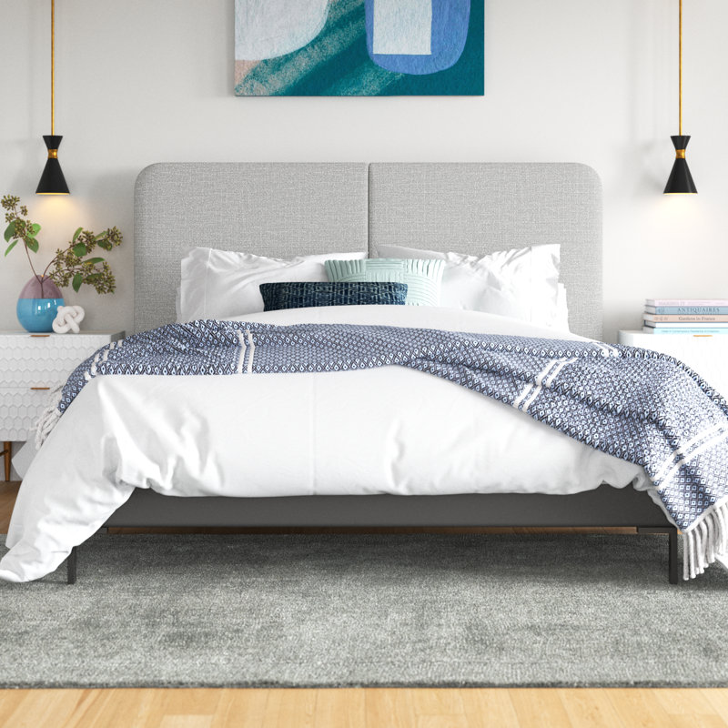 Lit plateforme tapissier Behzat, Double