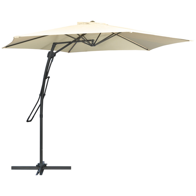 Curcio 3m Cantilever Parasol with Easy Lever, Patio Umbrella White