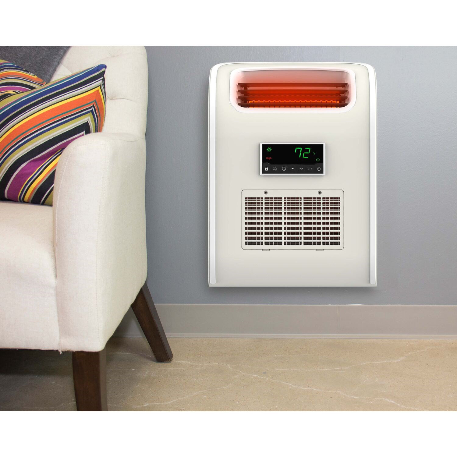 Lifesmart 0 BTU BTU Electric Cabinet Space Heater with Adjustable  Thermostat , Remote Included and with Digital Display u0026 Reviews | Wayfair
