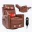 Fauteuil inclinable manuel pivotant en cuir avec massage thermique-661242061