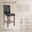 Ensemble de 4 housses de tabouret de bar, housses de siège de tabouret de bar extensibles, housses de chaise à hauteur de comptoir pour cuisine, salle à manger café (beige et fleur bleue)
