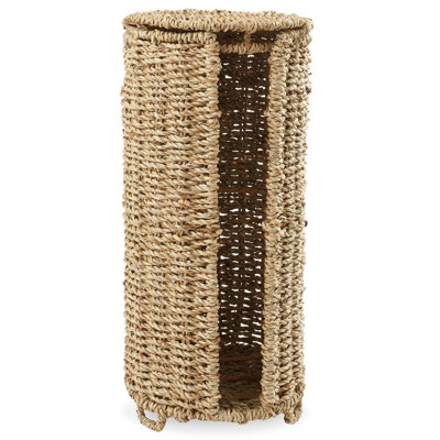 Toilet Paper Roll Holder Stand - Natural Seagrass - Bathroom Tissue Storage
