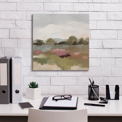  'Burgundy And Sage Landscape 2 Light' by Silvia Vassileva Canvas Wall Art, 18" x 18"
