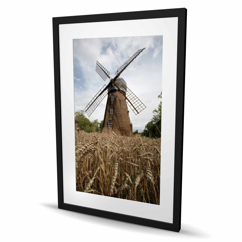 Éolienne, reproduction de photo encadrée, H 36 po x l 24 po, Noir