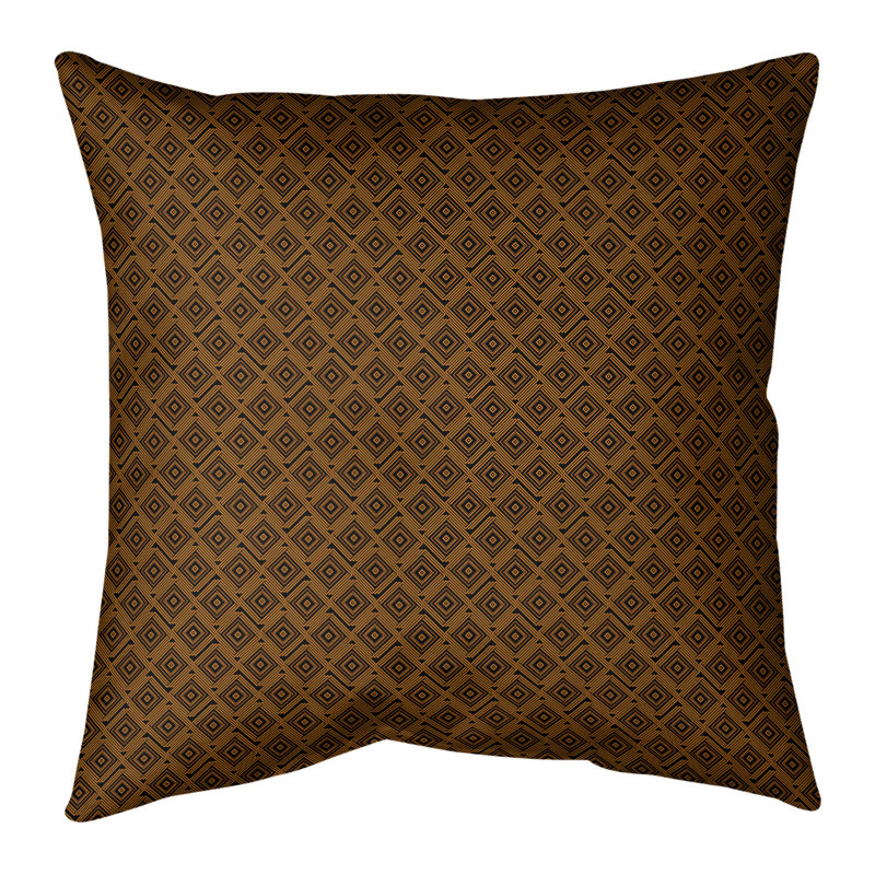 Oreiller en lin Katelyn Elizabeth, Polyester / Bourre en polyester, 16 po x 1 po, Noir / Orange