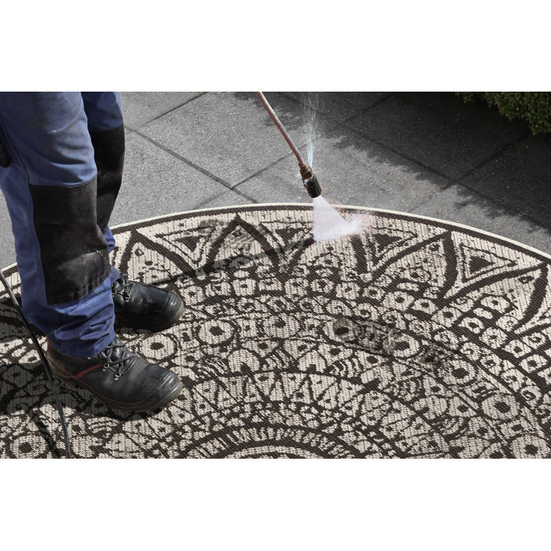 Lilja Flatweave Beige Rug, Round 100cm