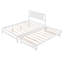 Lit plateforme double en pin blanc avec lit gigogne et tête de lit - 1 pièce
