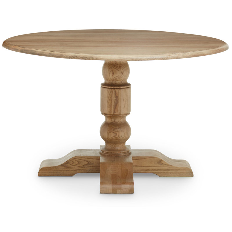 Oak Round Solid Wood Dining Table, Oak