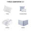 Édredon surdimensionné 6 pièces - Double. Literie 100% coton. Rembourrage pour une sensation douillette. Rayures tissées texturées modernes. ,. Comprend l'édredon, la jupe de lit, les taies décoratives et les coussins décoratifs. Facile à laver en taille double.-119105847