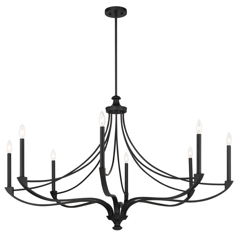 Preserve 8-Light Chandelier in Matte Black, Matte Black