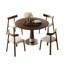 Ensemble de table de salle à manger 47 pouces en bois massif avec 4 chaises-1590983811