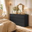 Commode à 9 tiroirs de 160 cm de large avec tiroirs de différentes tailles et glissières métalliques, grand meuble de rangement pour chambre à coucher-1674068885