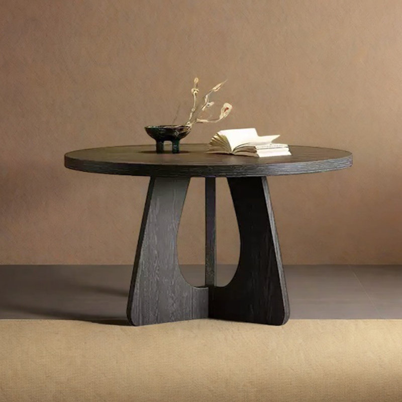 Table de salle à manger ronde unique en bois de frêne, H 29,53 po x L 59,06 po x l 59,06 po