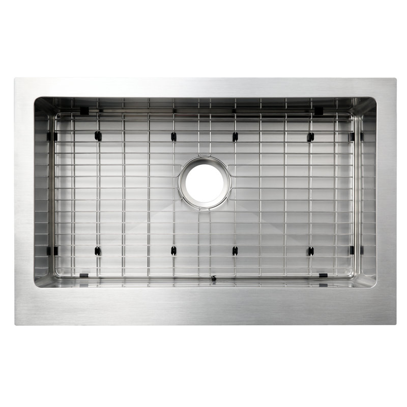 Lapeer 31'' Satin Stainless Steel Farmhouse Single Bowl Sink