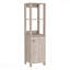 Armoire à linge Clair, deux tablettes intérieures, deux tablettes ouvertes, une porte-1603260795