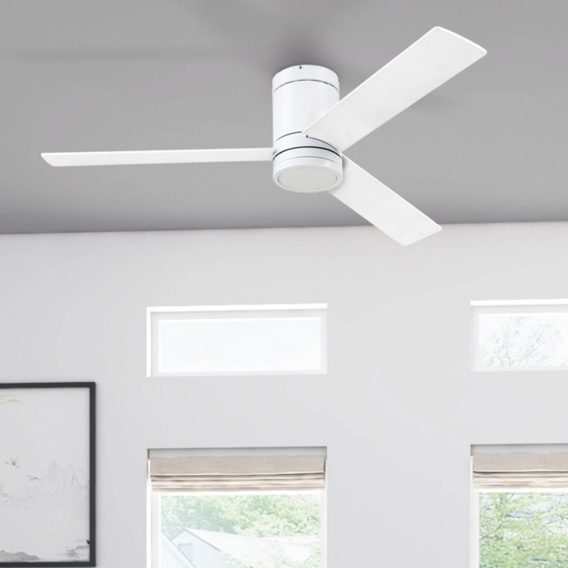 Ventilateur de plafond 52 "avec lumières DEL et télécommande Espy, Blanc brillant