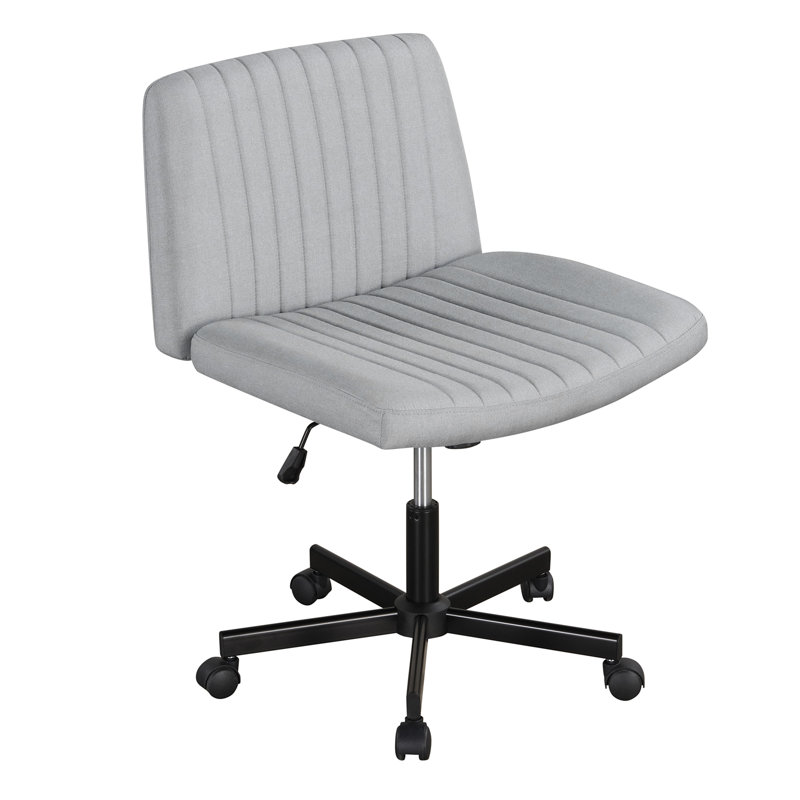 Criss Cross Chair No Wheels w/Soft-Padded Wide Seat Adjustable Height Modern, Gray