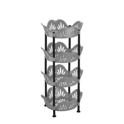 4 Tier Round Storage Basket- Grey