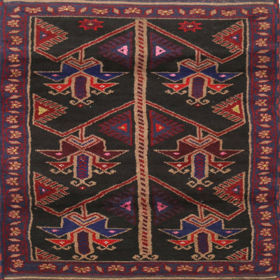 Tapis noir/brun traditionnel