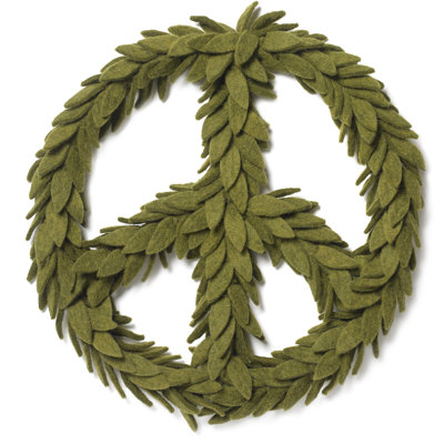 Couronne en laine feutrée à la main - Symbole de la paix - 14 po