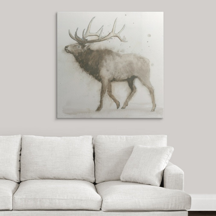 «Elk» par Ieuan, reproduction d'art, H 35 po x l 35 po x P 1,5 po, Toile