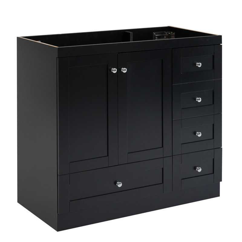 Armoire de salle de bain avec tiroirs et portes