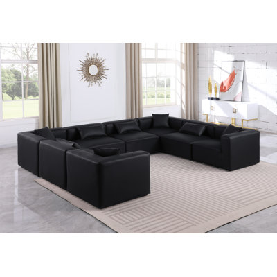 Canapé modulaire en similicuir de 8 pièces Ivion