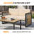 Metal Outdoor Patio 3-Seater Sofa With Cushions, 1 Piece-119368876
