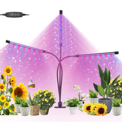 Red Blue Purple Spectrum with Clip for Indoor Plants 3 Heads LED Grow Light