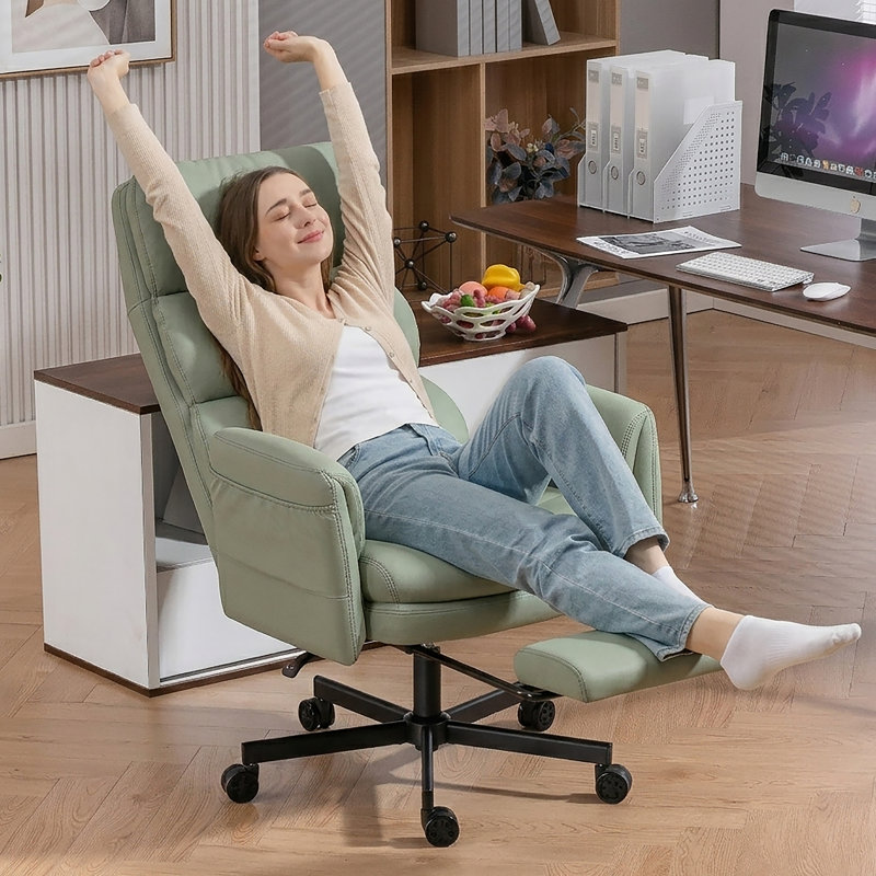 Fauteuil de bureau en cuir de polyuréthane Pu, Vert