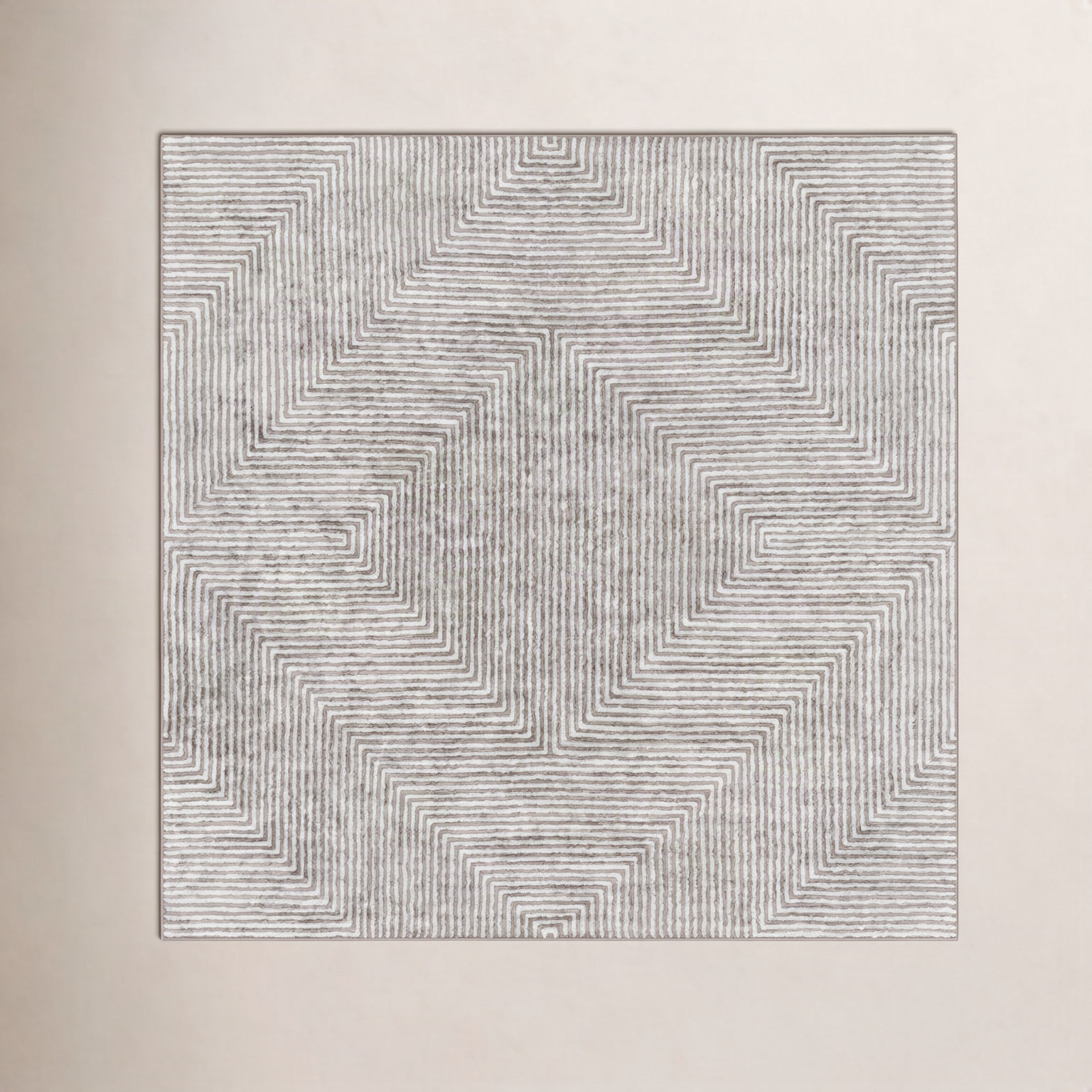 Balos Hand-Tufted Geometric Viscose Rug, Square 8'