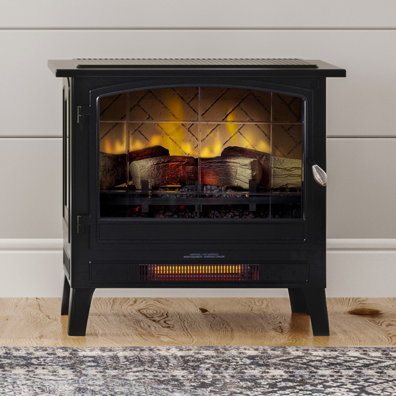 Country Living Smart Infrared Fireplace Stove, Black