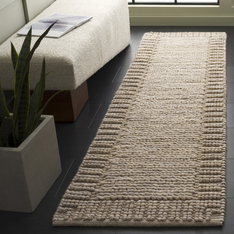 Natura 286 Flatweave Wool/Cotton Rug in Taupe, Runner 2'3" x 8'
