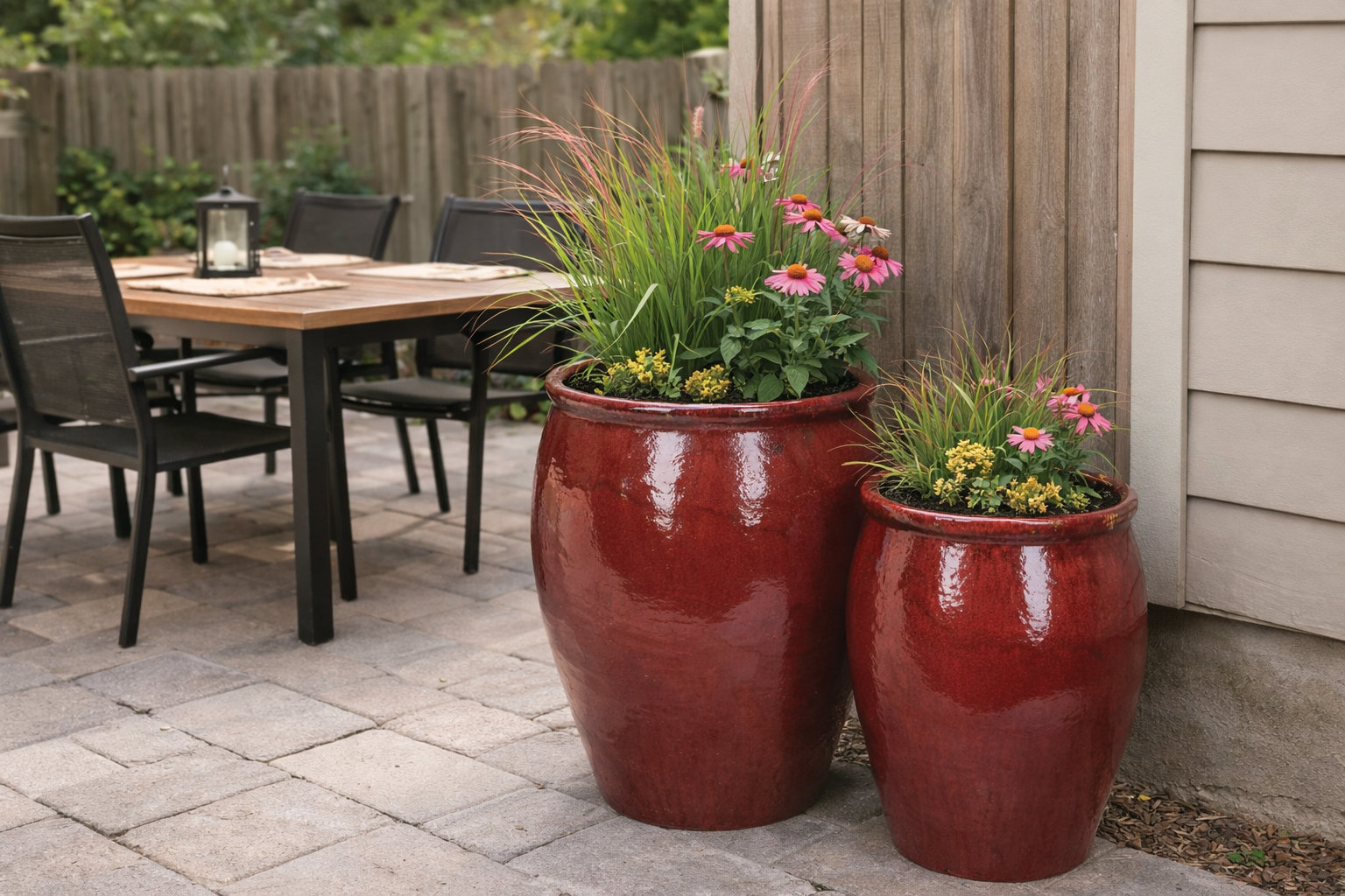 Medium Vase Set Of 2 A,B , Oxblood