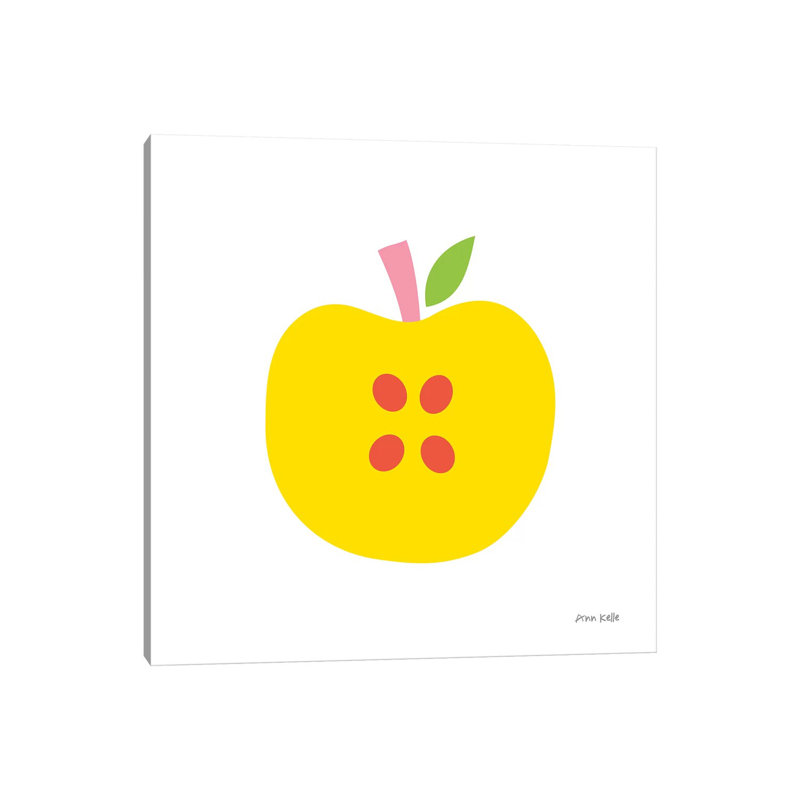 Yellow Apple by Ann Kelle - Wrapped Canvas Print, 30.48 cm H x 30.48 cm W