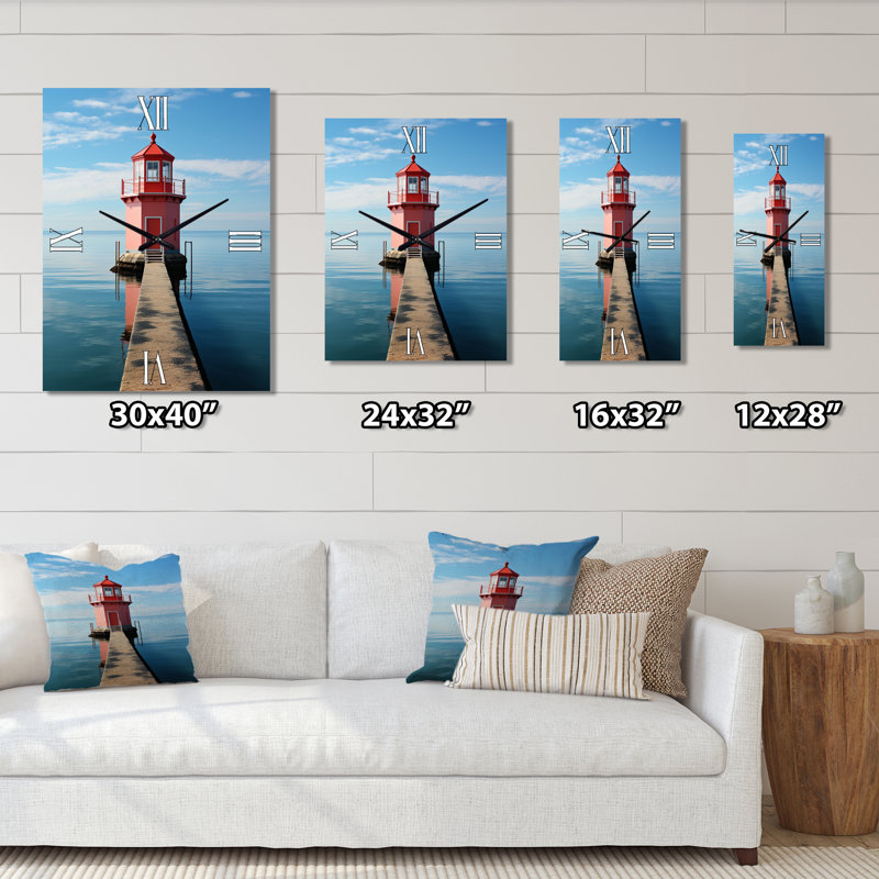 Horloge murale surdimensionnée Light Light Simplicity At Sea I, Grand