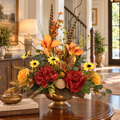 Faux Silk Arrangement in Vase