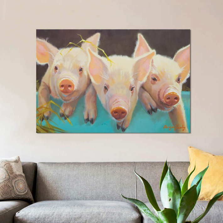 «Life as a Pig I», impression sur toile, H 12 po x l 18 po x P 1,5 po, Toile tendue, Pas de tapis
