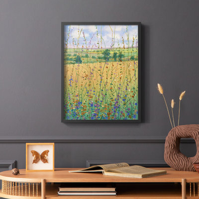 «Wildflower Path II», reproduction encadrée - bois massif